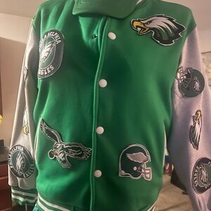 Inspired patch Philly eagles light weight varsity jacket